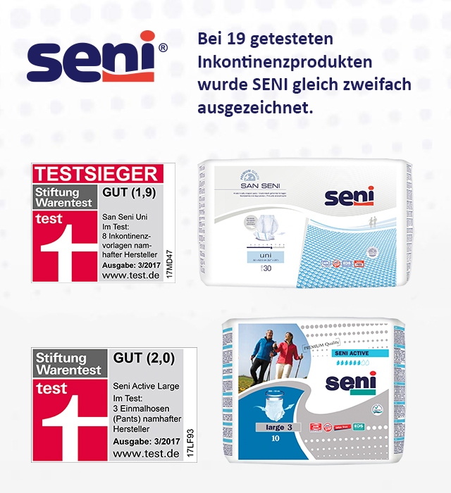 Seni - Inkontinenzprodukte und Körperpflege für empfindliche Haut